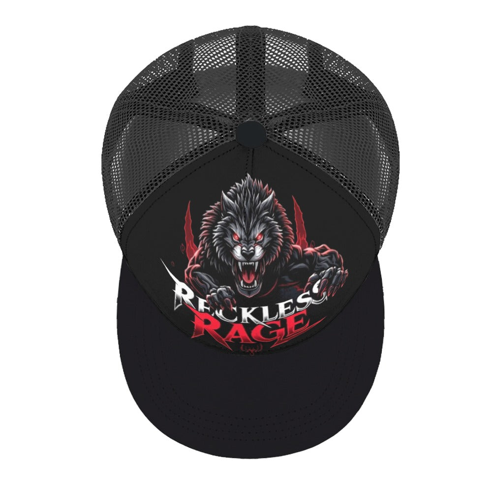 Reckless Rage Wolf Flat Bill Snapback Hat
